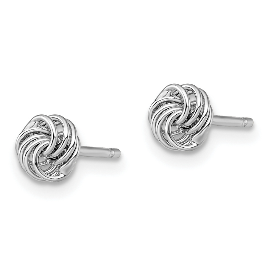 Ladies 14K White Gold Polished Love Knot Post Earrings