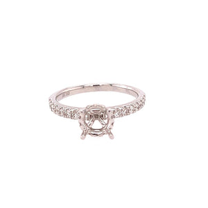 Lady's White 18 Karat Hidden Halo Ring