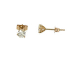 Lady's Yellow 14 Karat Martini Stud Earrings With 2 = 0.49Twt Round G/