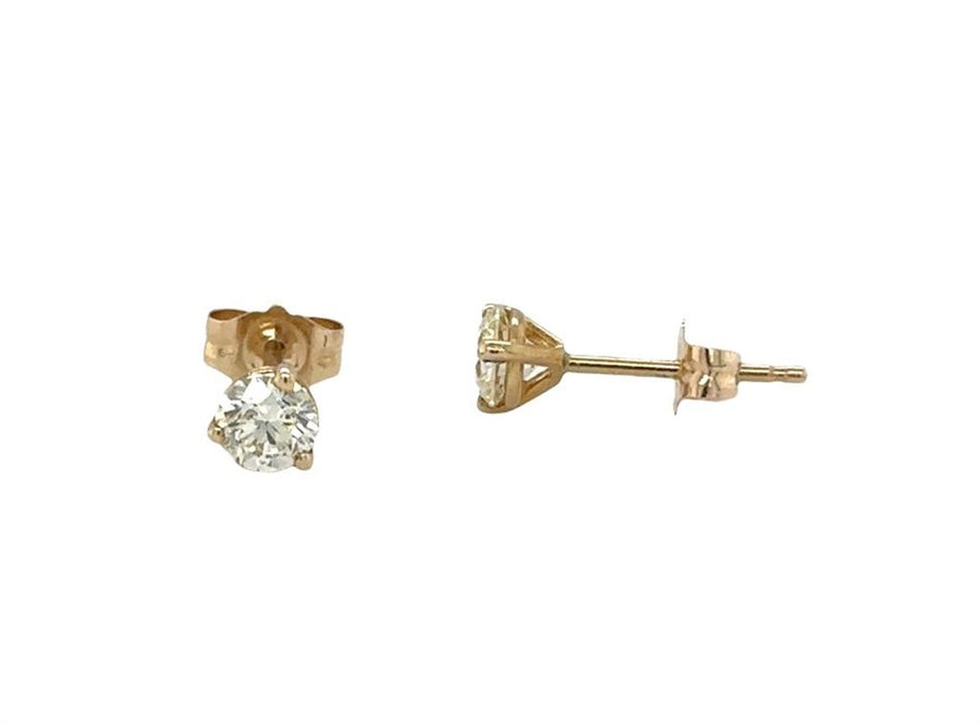 Lady's Yellow 14 Karat Martini Stud Earrings With 2 = 0.49Twt Round G/