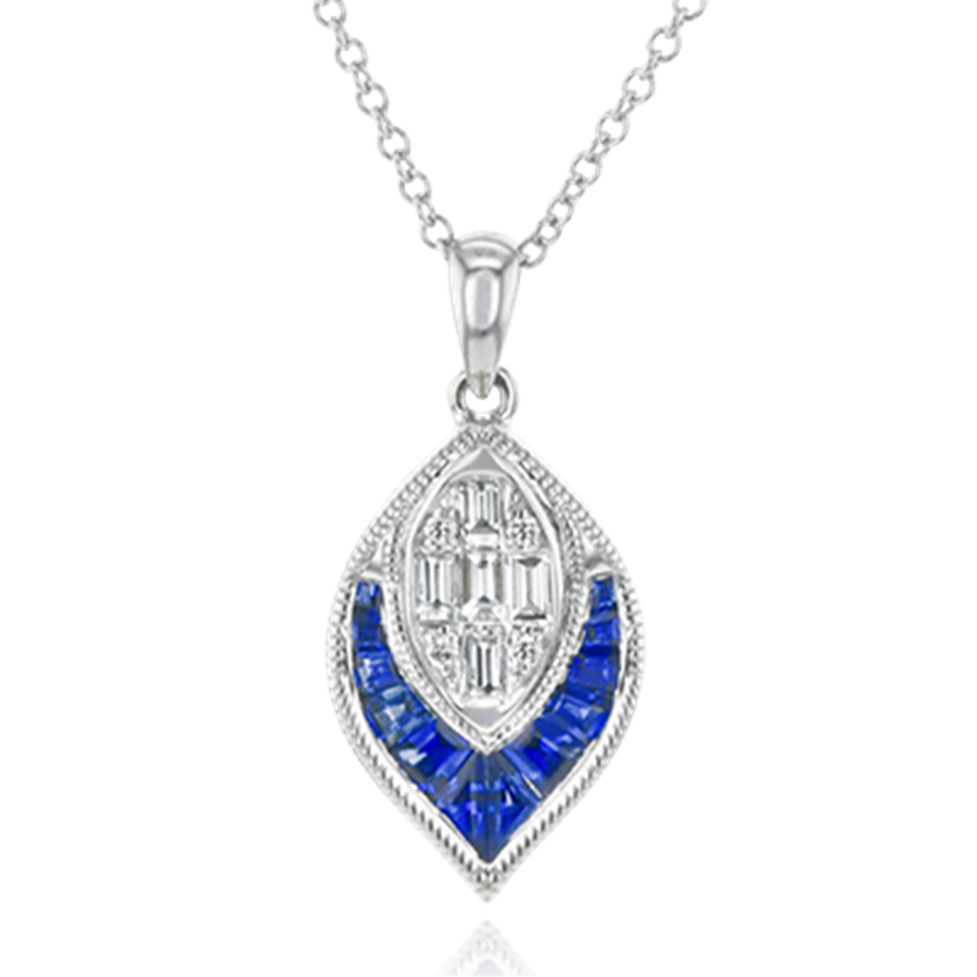 Lady's White 18 Karat Mosaic Necklace