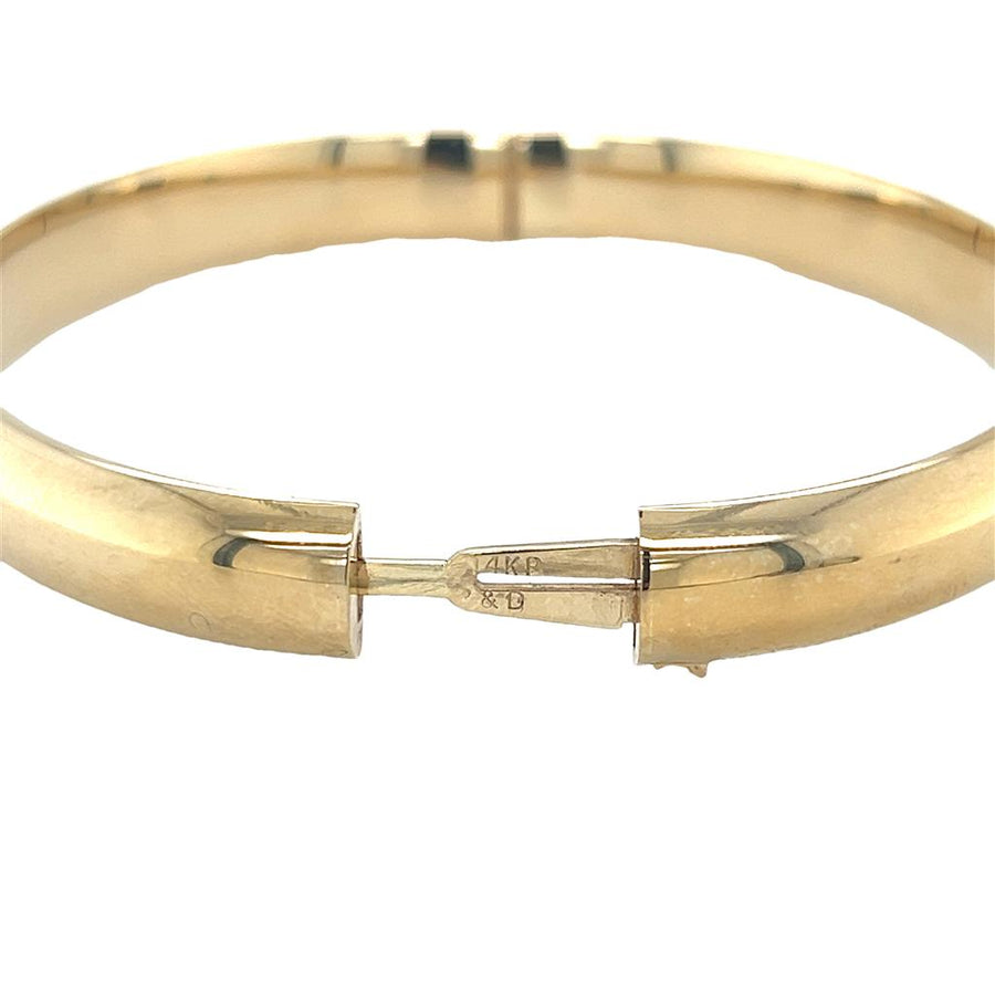 Yellow 14 Karat 8mm Hollow Bangle Bracelet
