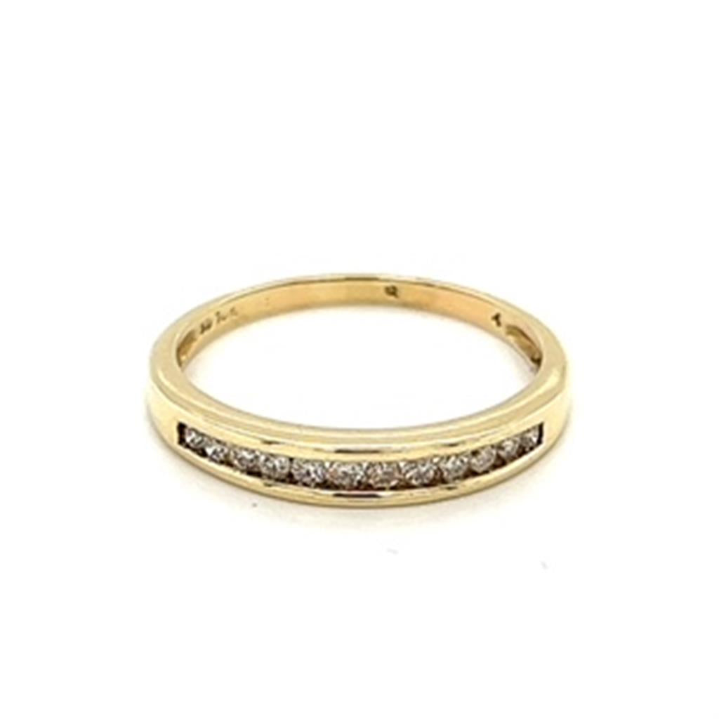 Estate Wedding Band With Channel-set Round Diamonds