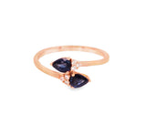 Sapphires 14 Karat Rose Fashion Ring