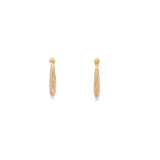 Yellow 14 Karat Diamond Cut 14mm Hoops Estate Jewelry Gram Weight: 0.7