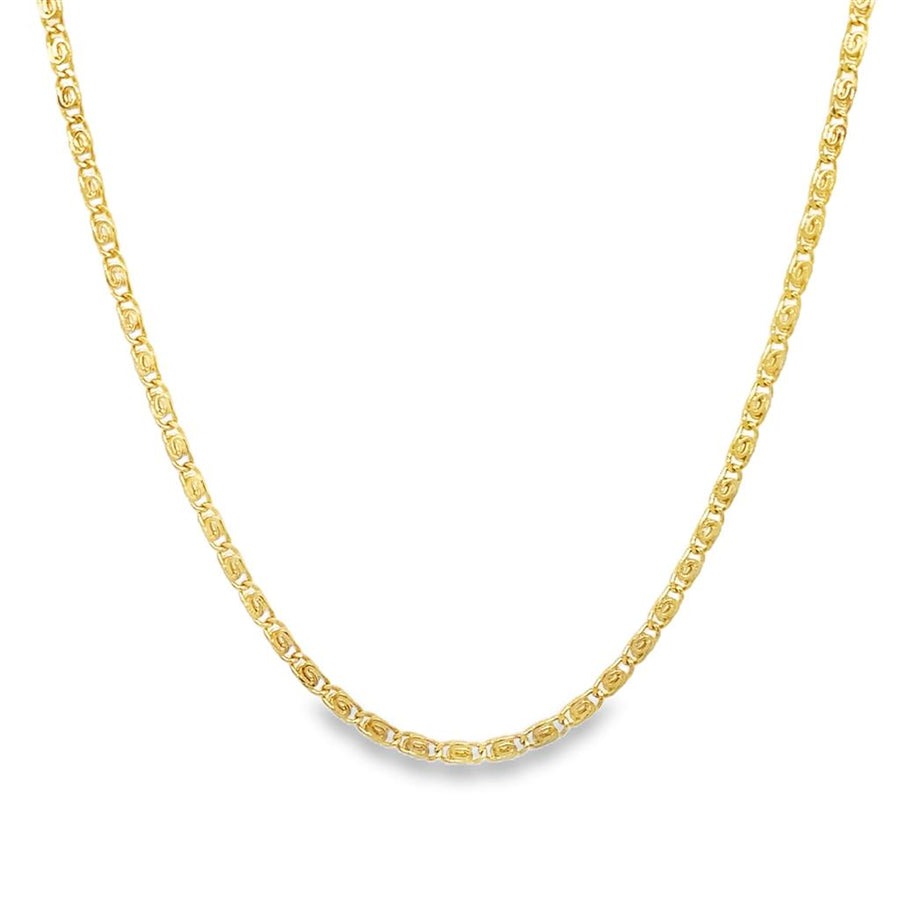 Yellow 14 Karat Diamond Cut 2.20mm Snail Link Chain w/ Lobster Clasp E