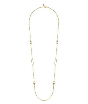 Gold Chain Necklace with Circle Stations