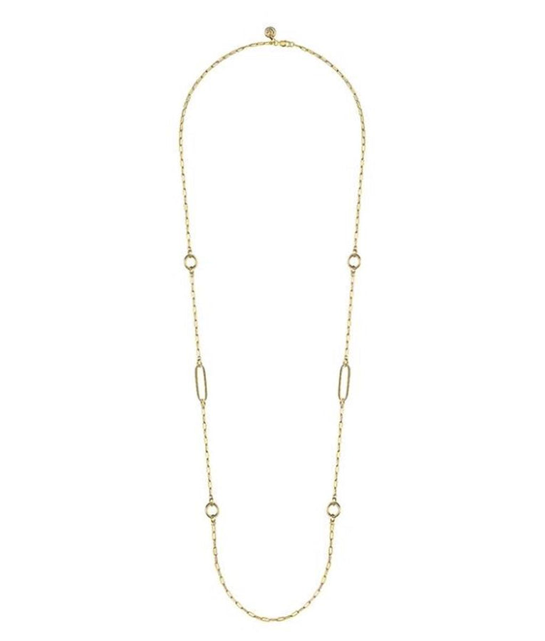 Gold Chain Necklace with Circle Stations