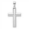 14k White Gold Hollow Cross Pendant