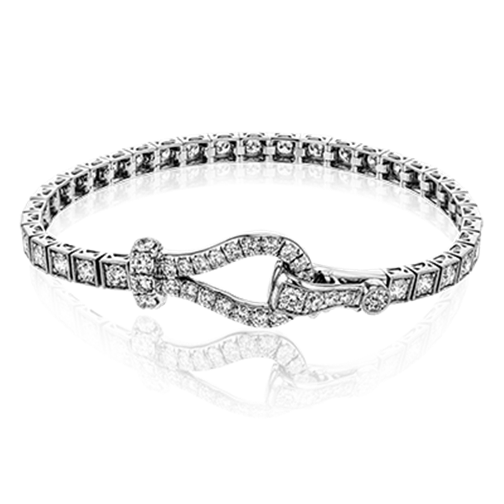 Lady's White 18 Karat Buckle Bracelet