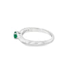 Nelson Lady's White 18 Karat Curved Emerald and Diamond Fashion Ring