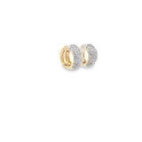 Two-Tone 14 Karat Huggie Hoop Earrings Estate Jewelry With 96 = 1.44TW