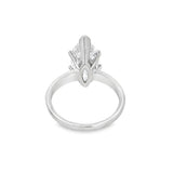 14 Karat White Marquise Diamond Solitaire Engagement Ring Estate Jewel