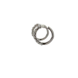 Lady's White Platinum Huugies Earrings With 8 = 0.74TWT Emerald G VS2/