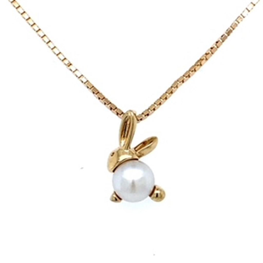 Estate Pearl Bunny Necklace