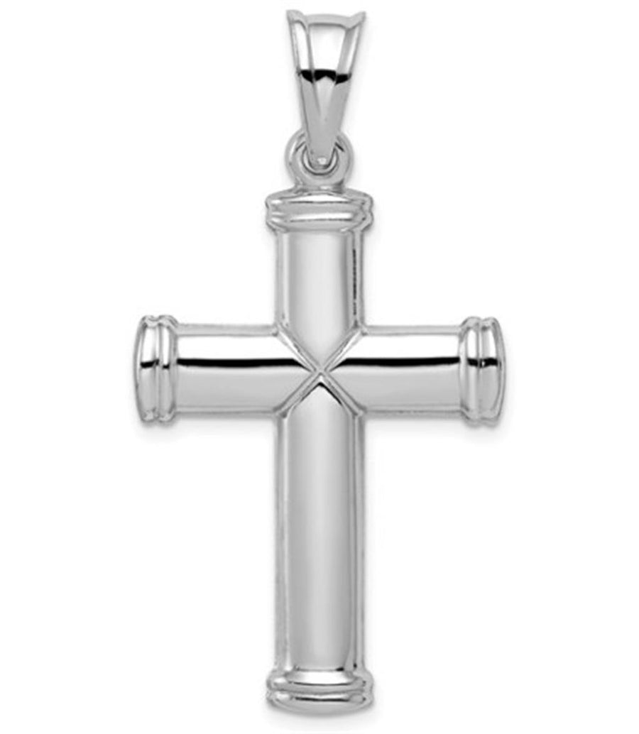 Sterling Silver Hollow Reversible Polished Cross Pendant Gram Weight: