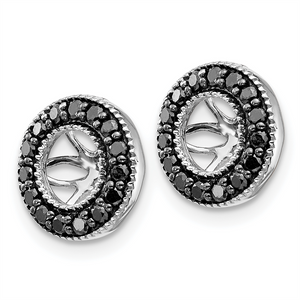 14k White Gold 1/4ct Black Diamond Earring Jackets