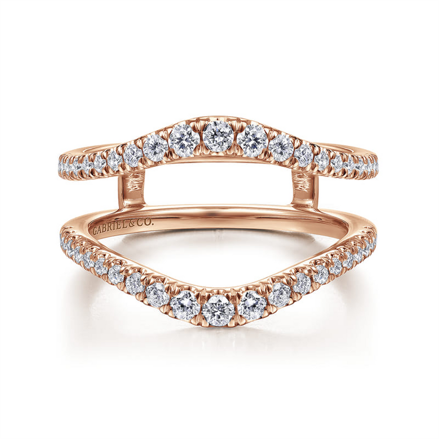 Rosé 14 Karat Guard Ring Wrap/Guard Size 6.5 Mfg Gabriel & Co = 0.49tw