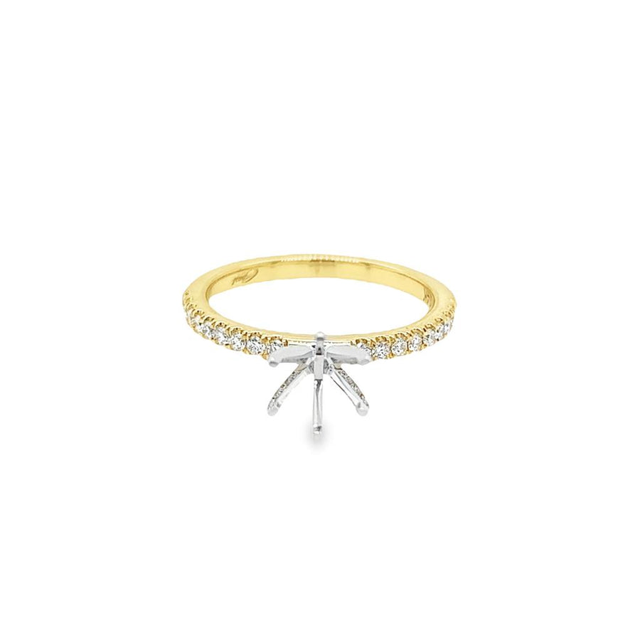 Coast Diamond Two-Tone Fishtail Prong Set Diamond Ring Mounting