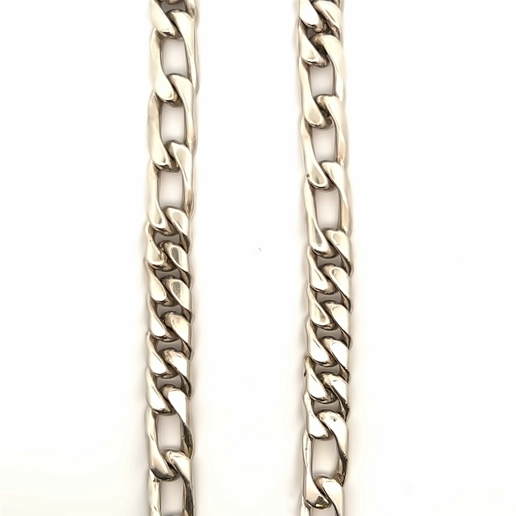 Estate 11mm Figaro Chain Necklace