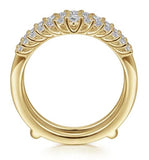 Yellow 14 Karat Curved Trellis Ring Wrap/Guard Size 6.5 Mfg Gabriel &