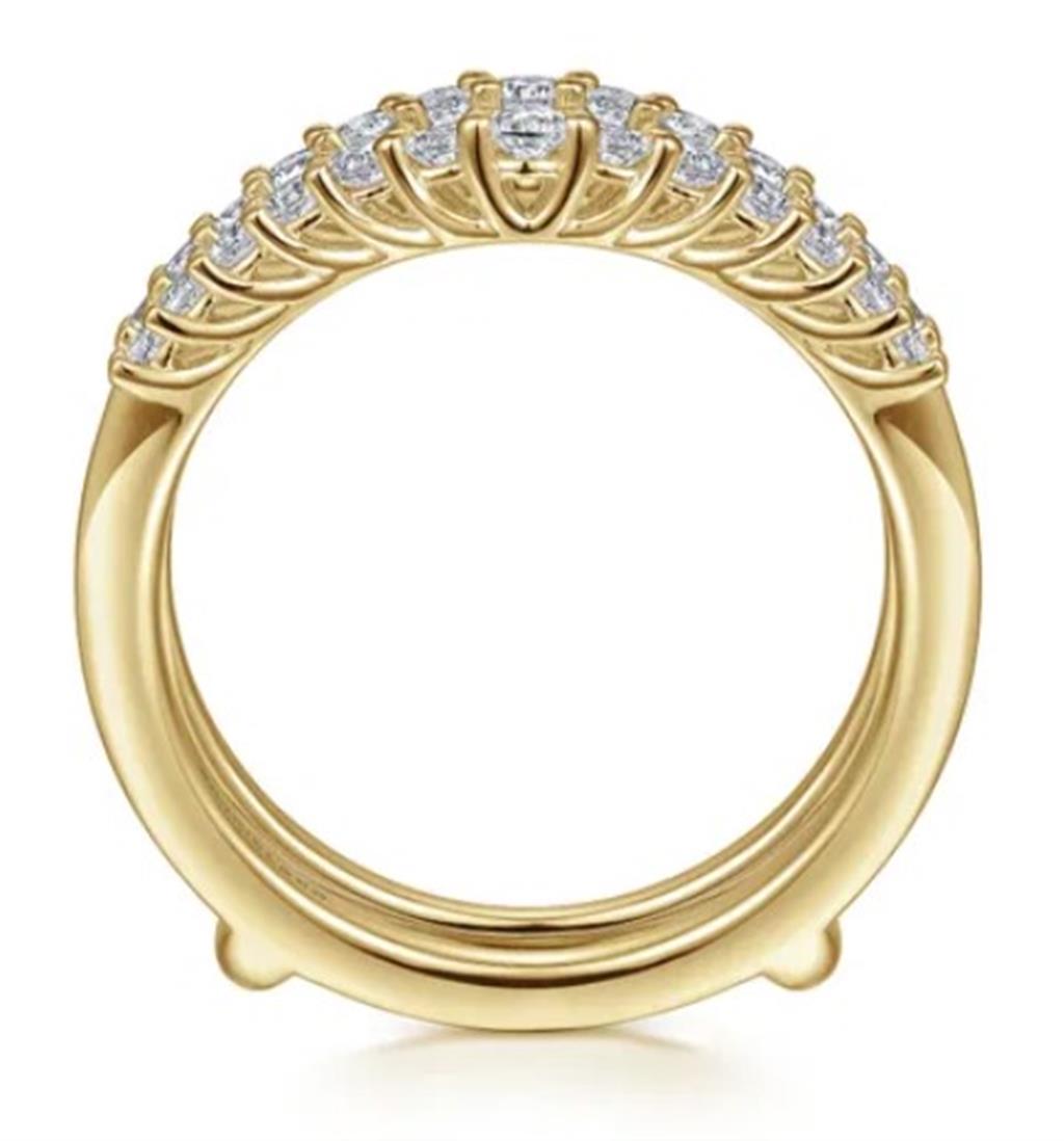 Yellow 14 Karat Curved Trellis Ring Wrap/Guard Size 6.5 Mfg Gabriel &