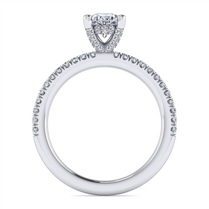 Gabriel & Co. Serenity - 14K White Gold Oval Diamond Engagement Ring Mounting