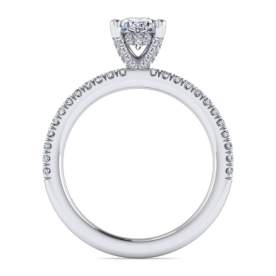 Gabriel & Co. Serenity - Hidden Halo Oval Diamond Engagement Ring Mounting
