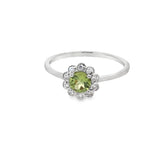 Peridot 14 Karat White Fashion Ring
