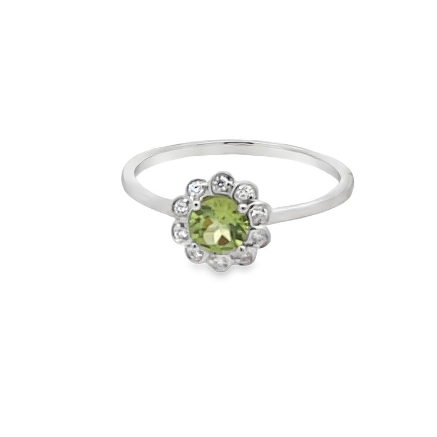 Peridot 14 Karat White Fashion Ring