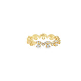 Lady's Yellow 18 Karat Wedding/Anniversary Ring Size 6.5 With 27 = 0.3
