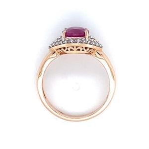 Estate Ruby and Diamond 14K Rose Gold Ring