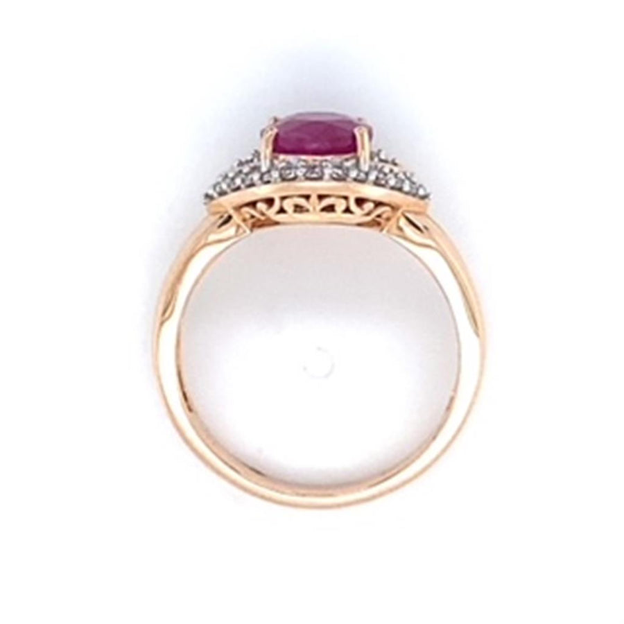 Estate Ruby and Diamond 14K Rose Gold Ring