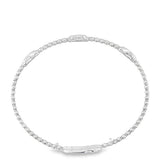 Lady's White 14 Karat Beaded Station Bangle Bracelet Length 6.75 9 = 0