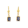 Estate Emerald Cut Tanzanite Drop Earrings