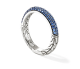 Sterling Silver JH Essentials 3.5mm Pave Band John Hardy Round Blue Sa