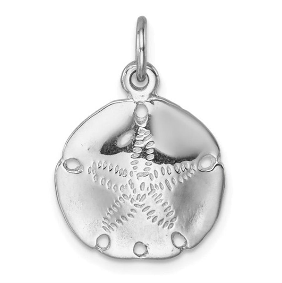 White Sterling Silver Sand Dollar Pendant