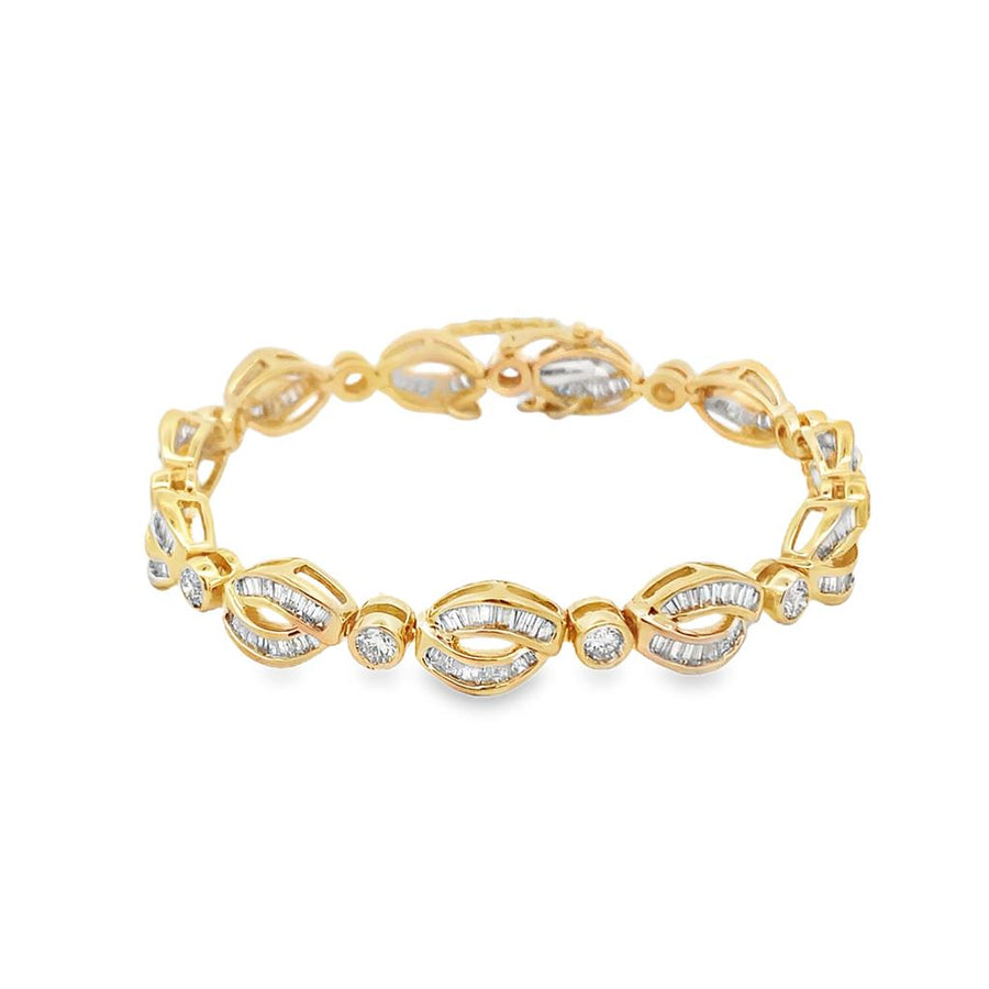 Baguette and Round Diamond Bracelet