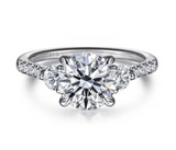 Gabriel & Co. 3 Stone Lotus Engagement Ring Mounting