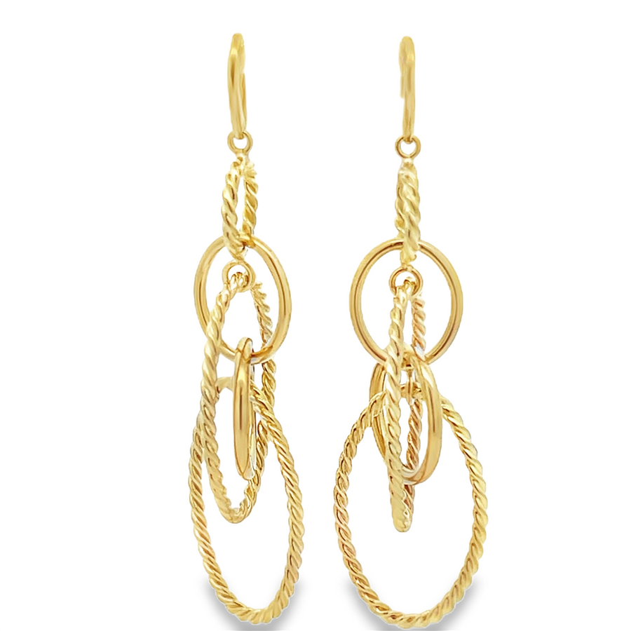 David Yurman Cable Drop Gold Earrings