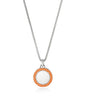 John Hardy Sterling Silver Orange Enamel Round Pendant on 26" Surf Chain