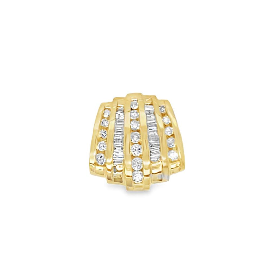 Yellow 14 Karat Channel Set Omega Slide Pendant Estate Jewelry 35 = 0.
