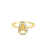 Lady's Yellow 18 Karat Pear Halo Ring Size 6.75 18 = 0.15tw Round G/H