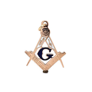 Yellow 10 Karat Free Mason Charm Estate Jewelry Gram Weight: 1.4