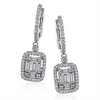 Lady's White 18 Karat Mosaic Drop Earrings