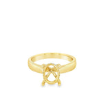 Lady's Yellow 18 Karat Hidden Halo Cathedral Ring Size 6.75 16 = 0.07t