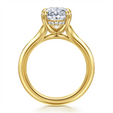 Lady's Two-Tone 14 Karat 6-Prong Split Shank Engagement Ring Semi-Moun