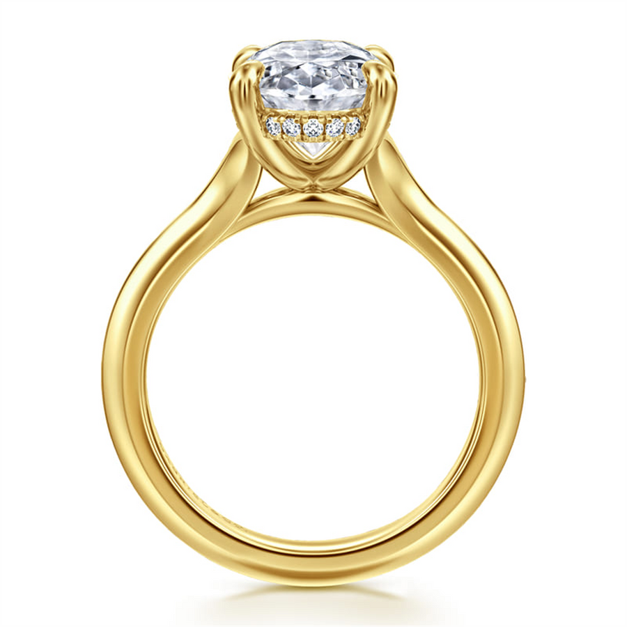 Lady's Two-Tone 14 Karat 6-Prong Split Shank Engagement Ring Semi-Moun