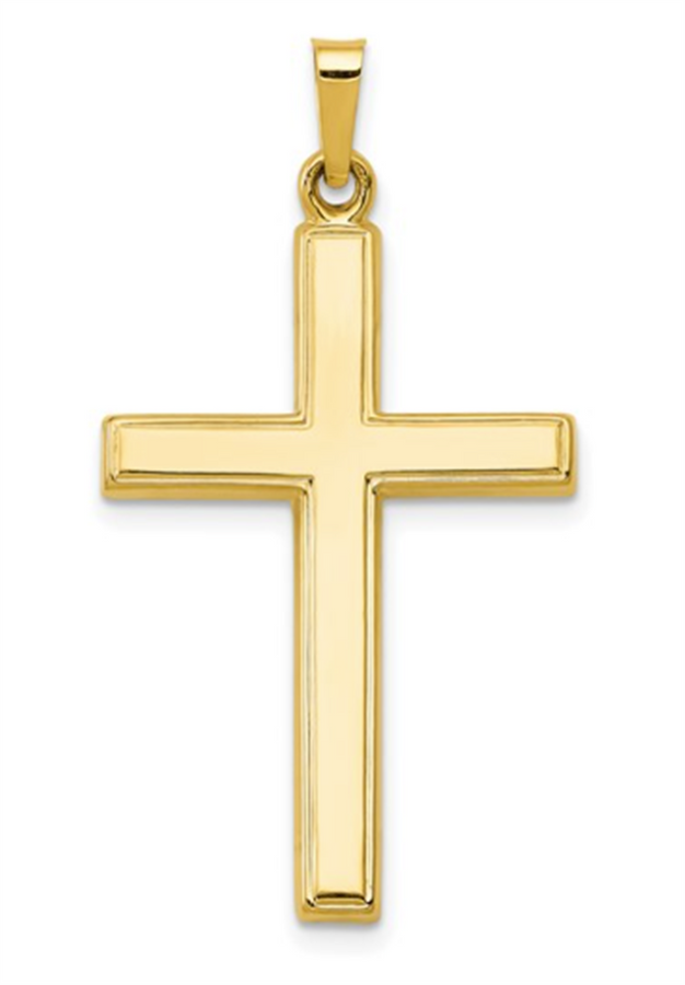 Yellow 14 Karat Hollow Cross Charms