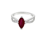 Lady's White 18 Karat Fashion Ring Size 6.5 With One = 1.05CT Marquise